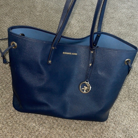 Michael Kors Handbags - Michael Kors Navy Blue Large Tote Bag